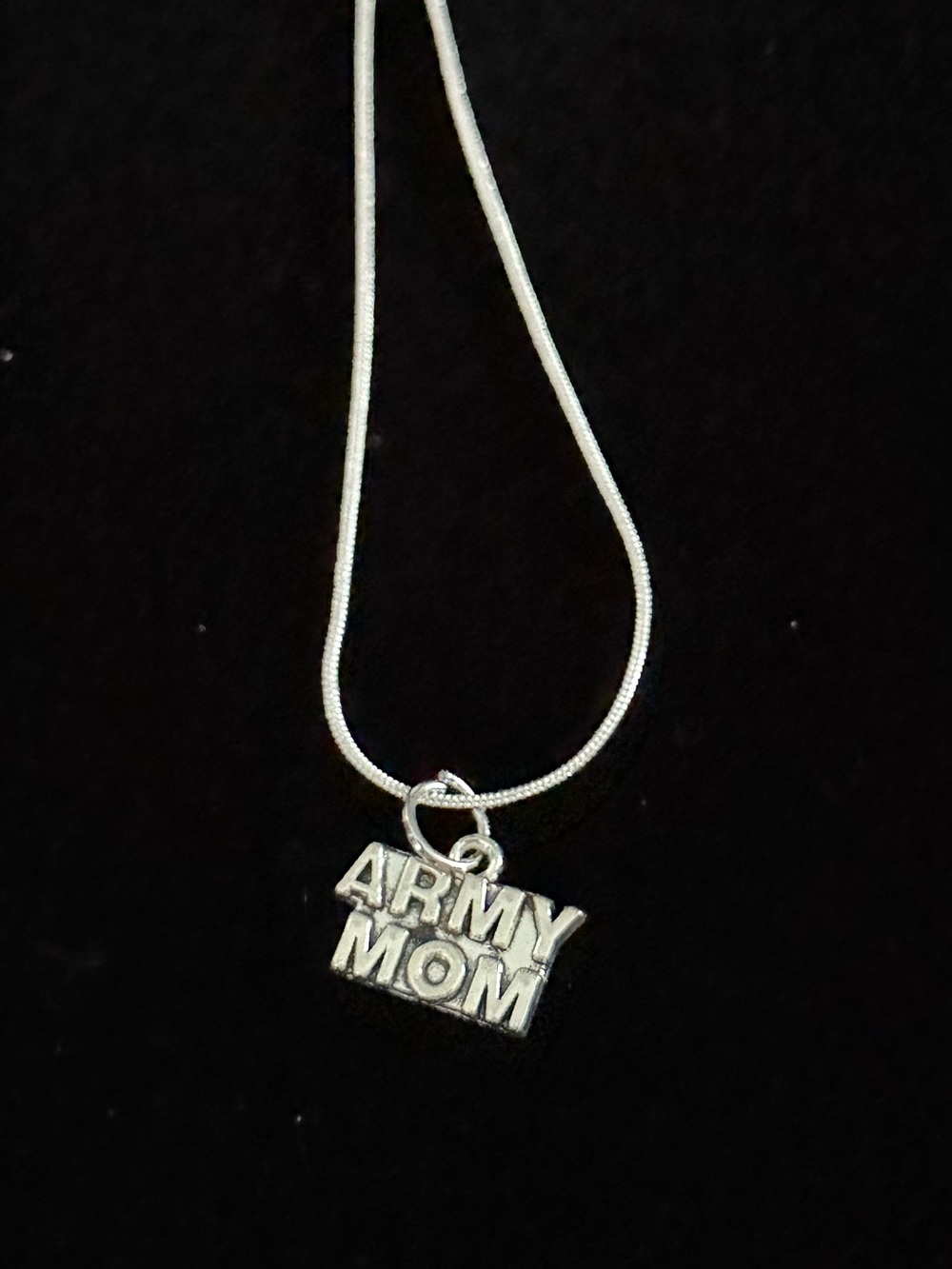 Army Mom Silver Pendant Necklace - Women's Military Support Jewelry